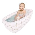 AirSwim Inflatable Baby Bathtub with Built-in Air Pump, Portable Bathtub for Babies 0-5 Years Old, Small Ball Pool, Foldable Bath Tub for Travel, 30.7 x 14.6 Inch (Bear)