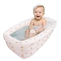 AirSwim Inflatable Baby Bathtub with Built-in Air Pump, Portable Bathtub for Babies 0-5 Years Old, Small Ball Pool, Foldable Bath Tub for Travel, 30.7 x 14.6 Inch (Bear Head)