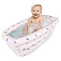 AirSwim Inflatable Baby Bathtub with Built-in Air Pump, Portable Bathtub for Babies 1-5 Years Old, Small Ball Pool, Foldable Bath Tub for Travel, 30.7 x 14.6 Inch (Whale)