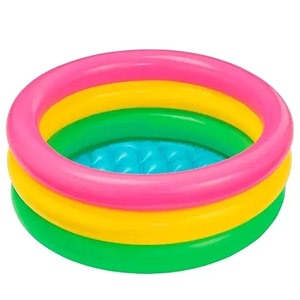 inflatable baby pool 3-ring rainbow design multi-colour