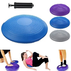 inflatable balance disc cushion with pump textured wobble seat cushion for active sitting core exercise physical therapy yoga posture correction amp balance trainingpcs -1  small