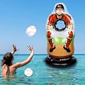 Inflatable Baseball Pitching Target Game for Adults Fun Training Toss Game with Mini Baseballs Sports Pool Floats Water Games for Beach Indoor Outdoor Activities Yard Family Birthday Party Favor