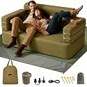 Inflatable Camping Couch with Built-in Pump, Includes Outdoor Mat & Stakes