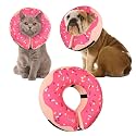 Inflatable Cone Collar for Large Medium Small Dogs, Soft Adjustable Recovery Collar for Dogs Cats,Dog Cone Neck Donut Alternative After Surgery(Pink,Medium