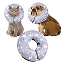 Recovery Donut Collar for Dogs &amp; Cat,Inflatable Dog Cone Collar Alternative After Surgery,Soft Cone for Large Medium Small Dog,Adjustable Pet Neck Donut(Grey Star,Large