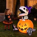 Inflatable Halloween Decoration Outdoor, Blow Up Dinosaur Yard LEDs Decor