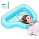 Inflatable Shampoo Basin for Elderly with Drain Hose, Bedside Hair Washer