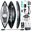 Inflatable Touring Kayak 1-Person &amp; 2-Person with Waterproof Seat &amp; Full Accessory Kit, Lightweight Recreational Kayak for Lake, River &amp; Fishing