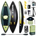 Inflatable Touring Kayak 1-Person & 2-Person with Waterproof Seat & Full Accessory Kit, Lightweight Recreational Kayak for Lake, River & Fishing