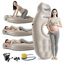 Inflatable Tummy Nest Pregnancy Pillow with Belly Hole (Gray)