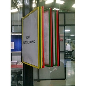 infomate plastic wall unit hanging documents storage folders - 10 a4 multicolored folders