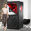 Infrared Sauna Box, Portable Infrared Sauna for Home, Personal Infrared Sauna with 660nm Red Light Threapy, Remote Control, Heating Foot Pad, Upgraded Comfortable Chair
