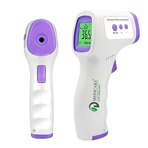 infrared thermometer gun for adults amp kids  non-contact digital forehead thermometer  fast accurate temperature reading with lcd display amp fever alarm