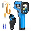 Infrared Thermometer Gun, Non Contact Digital Laser Thermometer Temperature Gun with Color LCD for Cooking, Pizza Oven, Griddle, BBQ, HVAC, Engine, Adjustable Emissivity -40°F to 1202°F(-40℃~650℃)
