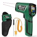 Infrared Thermometer Gun,SQECH Laser Thermometer Gun -40℉～2192℉(-40℃～1200℃),50:1 Non-Contact High Temp Thermometer with Thermocouple Probe,Color Backlight,Adjustable Emissivity,for Industry&amp;Home