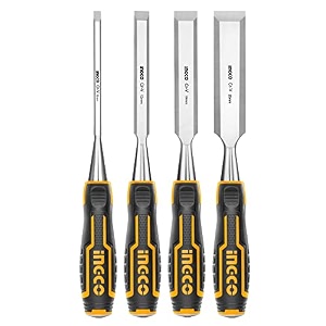 ingco 4 pcs wood chisel set woodworking carpenter carving 6121925mm