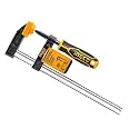 Ingco F Clamp 10 inch Steel with Rubberized Handle and Surface Protection PVC Cover for Clamping Better Grip Metal Wood Working Glass Welding DIY Work (HFC020503) 50 x 250 mm