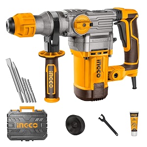 ingco hammer drill machine 1500w rotary hammer drill machine heavy duty for concrete metal and woodworking for home amp industrial use multicolor