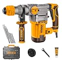 Ingco Hammer Drill Machine, 1500W Rotary Hammer Drill Machine Heavy Duty For Concrete Metal And Woodworking For Home &amp; Industrial Use, Multicolor