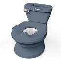Ingenuity My Size Potty Pro 2-in-1 Potty Training Toilet, Floor Potty with Removable Potty Seat for Standard Toilets, Realistic Flushing Sound, For Toddlers Ages 18+ months, Up to 50 lb - Blue