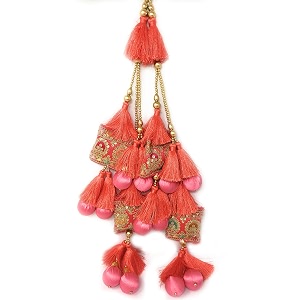 set of 2 latkan gold colour 30 cm long 15145 peach