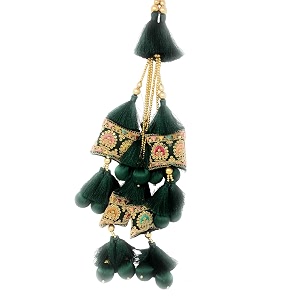 set of 2 latkan gold colour 30 cm long 15145 bottal green