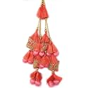Set of 2 Latkan (Gold Colour, 30 cm Long, 15145) (Peach)