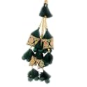 Set of 2 Latkan (Gold Colour, 30 cm Long, 15145) (Bottal Green)