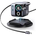 INICIO 140W 5 Port USB-C Desktop Charger, Dual Retractable 100W Type C Cables, Fast Charging Station with LCD Display for MacBook Pro Air iPad iPhone 17 16 XPS 13/15 Galaxy S26 S25 Pixel & More