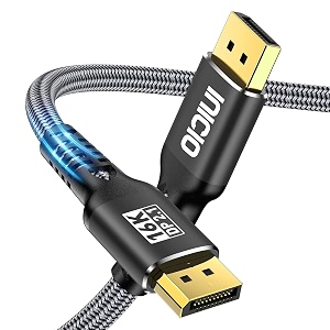 inicio 16k displayport 21 cable 2m 16k60hz 10k60hz 8k120hz 80gbps hdr hdcp dsc 12a video display port dp to dp cord compatible for freesync g-sync gaming monitor pc nvidia rtx etc