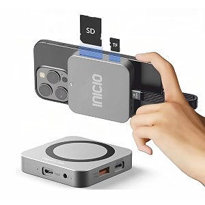 inicio magnetic m2 2230 nvme ssd enclosure magsafe hub no ssd 10gbps usb c 32 gen2 4k hdmi sd tf card reader pd100w for iphone 17 16 15 pro max prores macbook pro air ipad android s26 s25