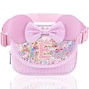 Initial Fanny Pack for Girls - Belt Bag for Teens Kid Teen Girl Kid Birthday Gift Stripe Pink E