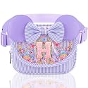 Initial Fanny Pack for Girls - Belt Bag for Teens Kid Teen Girl Kid Birthday Gift Stripe Purple H