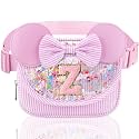 Initial Fanny Pack for Girls - Belt Bag for Teens Kid Teen Girl Kid Birthday Gift Stripe Pink Z