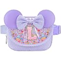 Initial Fanny Pack for Girls - Belt Bag for Teens Kid Teen Girl Kid Birthday Gift Stripe Purple L