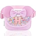Initial Fanny Pack for Girls - Belt Bag for Teens Kid Teen Girl Kid Birthday Gift Stripe Pink H