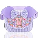 Initial Fanny Pack for Girls - Belt Bag for Teens Kid Teen Girl Kid Birthday Gift Stripe Purple V