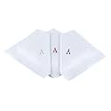 Initial Handkerchief for Men, Monogrammed Boxed 3 Piece Set,100% Cotton