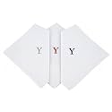 Initial Handkerchief for Men, Monogrammed Boxed 3 Piece Set,100% Cotton