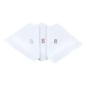 Initial Handkerchief for Men, Monogrammed Boxed 3 Piece Set,100% Cotton