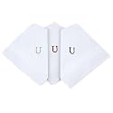 Initial Handkerchief for Men, Monogrammed Boxed 3 Piece Set,100% Cotton