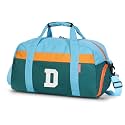 Initial Kids Duffle Bag for Boys or Girls, Kids Overnight Bag with Shoe Compartment, Personalized Weekender bags, Birthday Gifts for Women Boys Girls(Green Blue-Letter D)