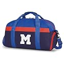 Initial Kids Duffle Bag for Boys or Girls, Kids Overnight Bag with Shoe Compartment, Personalized Weekender bags, Birthday Gifts for Women Boys Girls(Red Blue-LetterM)