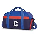 Initial Kids Duffle Bag for Boys or Girls, Kids Overnight Bag with Shoe Compartment, Personalized Weekender bags, Birthday Gifts for Women Boys Girls(Red Blue-LetterC)