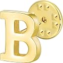 Initial Lapel Pin for Men Women, Brooch Pins for Men Suits, Metal Button Pins in 18K Gold and Silver Tone.
