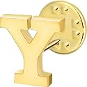 Initial Lapel Pin for Men Women, Brooch Pins for Men Suits, Metal Button Pins in 18K Gold and Silver Tone.