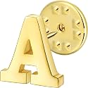 Initial Lapel Pin for Men Women, Brooch Pins for Men Suits, Metal Button Pins in 18K Gold and Silver Tone.