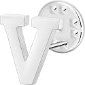 Initial Lapel Pin for Men Women, Brooch Pins for Men Suits, Metal Button Pins in 18K Gold and Silver Tone.
