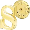 Initial Lapel Pin for Men Women, Brooch Pins for Men Suits, Metal Button Pins in 18K Gold and Silver Tone.