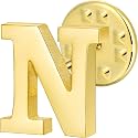 Initial Lapel Pin for Men Women, Brooch Pins for Men Suits, Metal Button Pins in 18K Gold and Silver Tone.